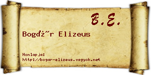 Bogár Elizeus névjegykártya